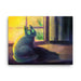 "Glowing Cat": Painting of a Black Cat Sitting at a Window [Unfoiled] Posters, Prints, & Visual Artwork JoyousJoyfulJoyness 