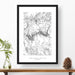 Grand Canyon National Park topographic map poster, 24 inches by 36 inches, in a vertical orientation, with a black solid wood ready-to-hang frame.