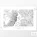 National Park print of Grand Teton with a topographic map. Black contour lines on a white background.