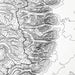 Close-up of contour lines that represent Grand Teton National Park topography on the map poster.