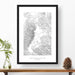 Grand Teton National Park topographic map poster, 24 inches by 36 inches, in a vertical orientation, with a black solid wood ready-to-hang frame.