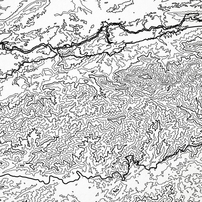 Zoomed in view of Great Smoky Mountains National Park poster with a topographic map.