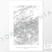 Example art map print of Great Smoky Mountains National Park. Art uses verticle orientation. Print shows landscape of the area using elevation data. On the artwork is a title and concise info of location and elevation. Custom map decor