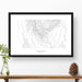 Framed travel art of Guadalupe Peak, Texas, featuring topography map art in black and white.