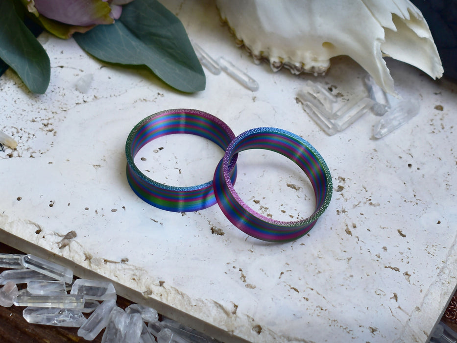 Ear Tunnels 10-100mm Twisted Gasoline | Pair |Ultra Light Thin-wall Ear Plugs | Gauge Earrings | Gauged Plugs