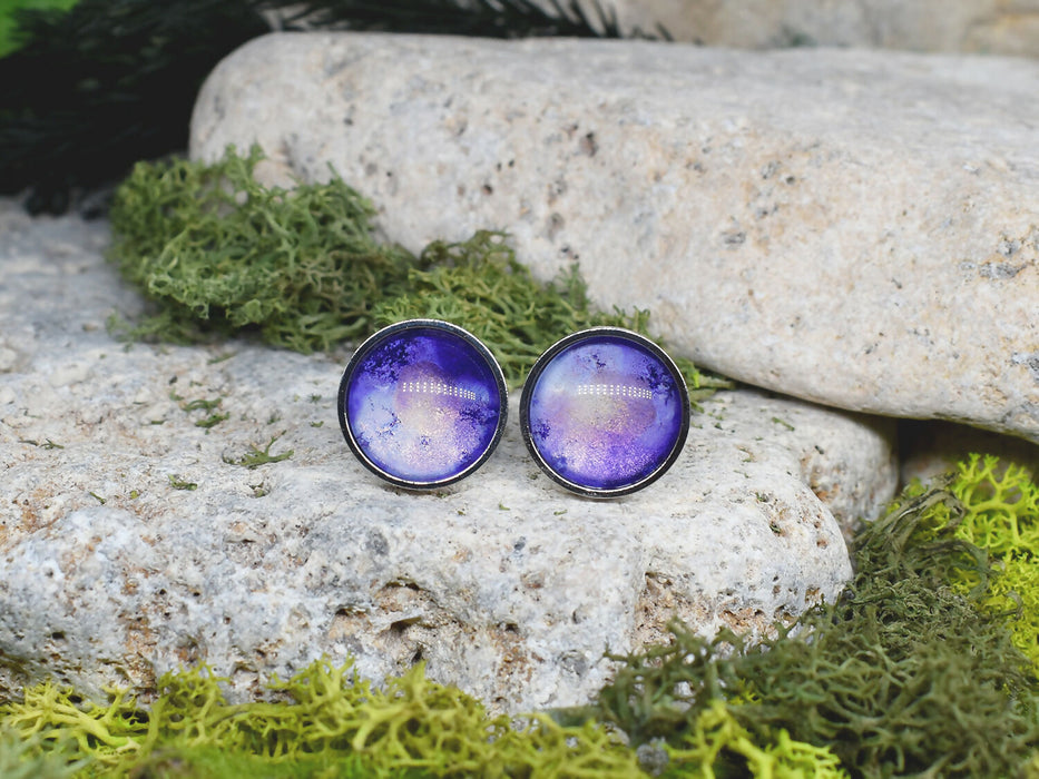 Cufflinks with Painted Glass #7