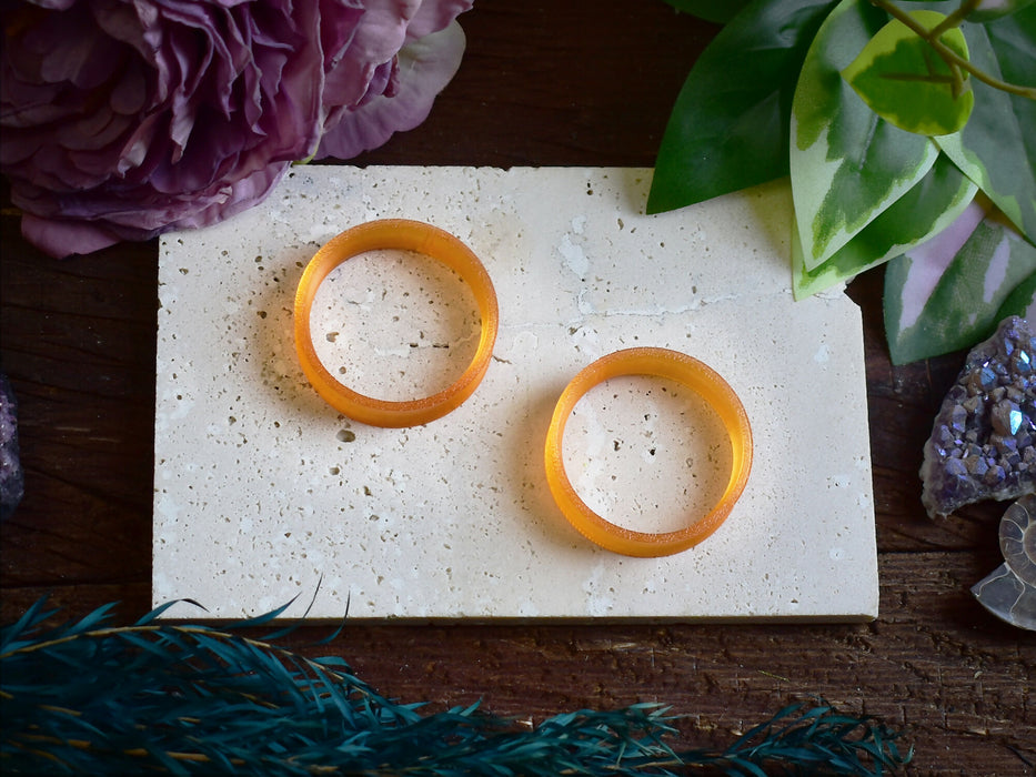 Ear Tunnels 10-100mm Translucent Orange | Pair | Ultra Light Thin-wall Ear Plugs | Gauge Earrings | Gauged Plugs
