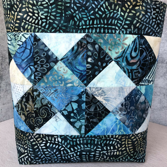 Patchwork Blue Green Batik Tote/Bag