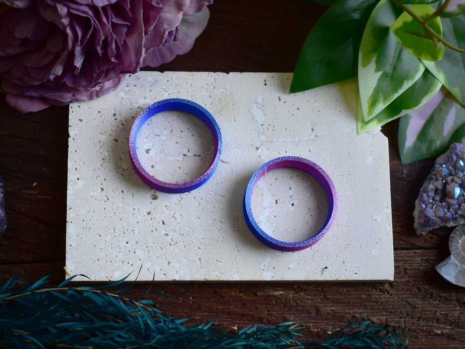 Ear Tunnels 10-100mm Blue Magenta | Pair | Ultra Light Thin-wall Ear Plugs | Gauge Earrings | Gauged Plugs