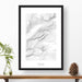 Half Dome, Yosemite topographic map poster, 24 inches by 36 inches, in a vertical orientation, with a black solid wood ready-to-hang frame.