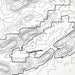 Close-up of contour lines that represent topography on the map poster of Hot Springs National Park.