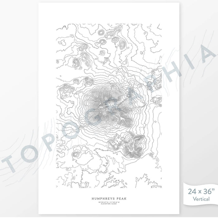Sedona, Arizona topographic map art poster with black frame.
