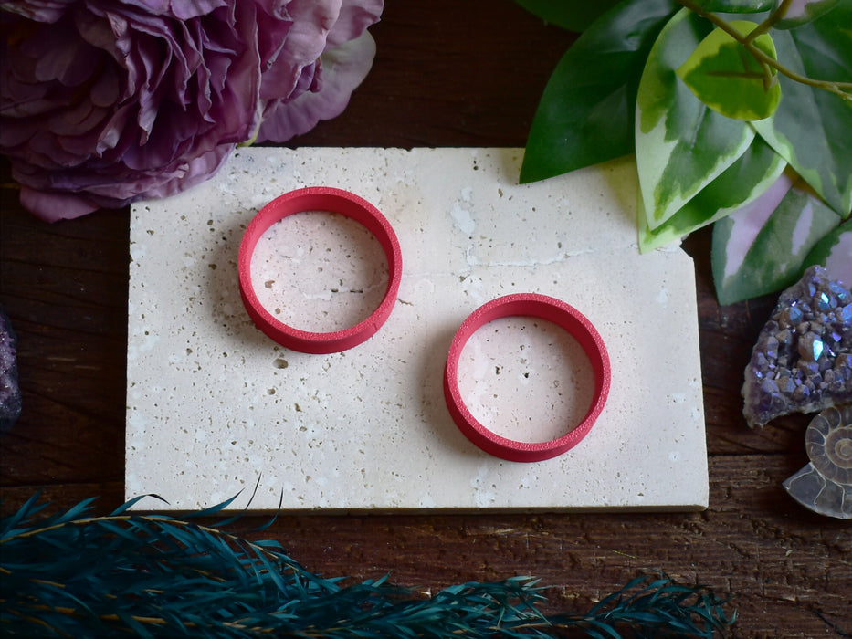 Ear Tunnels 10-100mm Pastel Red | Pair | Ultra Light Thin-wall Ear Plugs | Gauge Earrings | Gauged Plugs