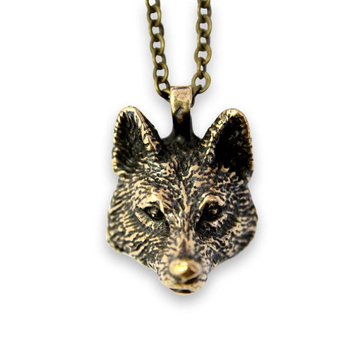 Realistic Wolf Head Pendant Necklace