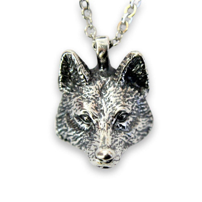 Realistic Wolf Head Pendant Necklace