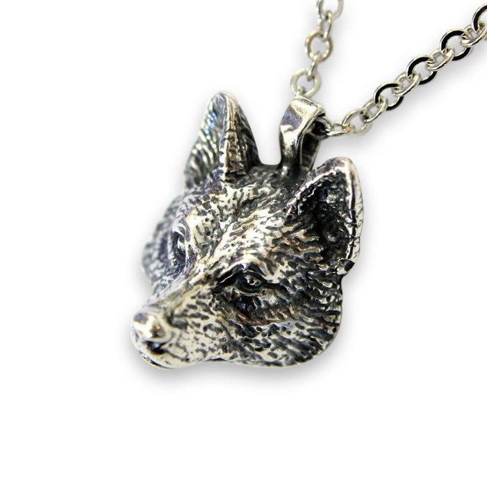 Realistic Wolf Head Pendant Necklace