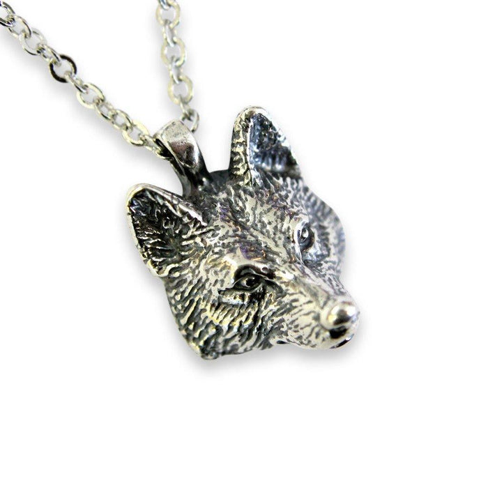 Realistic Wolf Head Pendant Necklace