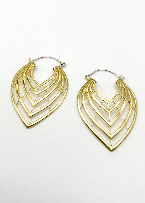 Brass Candlelight Hoop Earrings