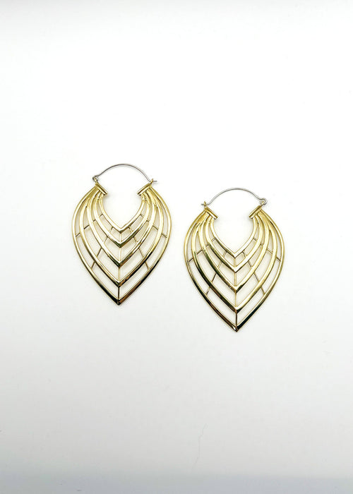 Brass Candlelight Hoop Earrings