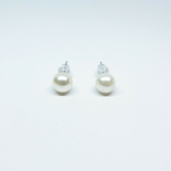 Fresh Water Pearl Earrings in 2 colors and 3 sizes or as a 6 pack. Magnetic, Hypoallergenic Surgical Steel Stud or Clip-on