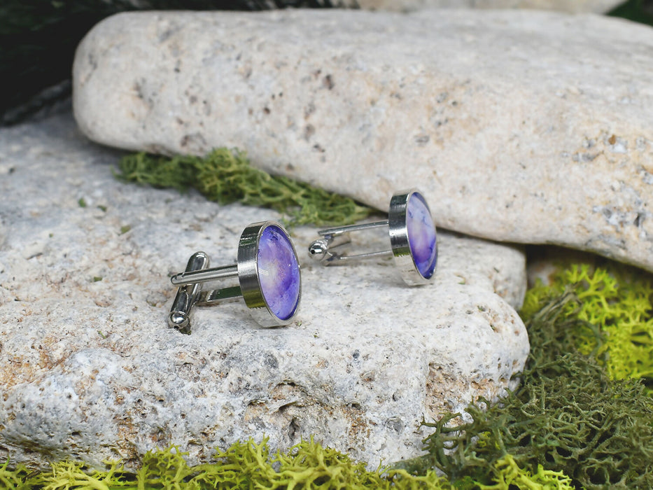 Cufflinks with Painted Glass #7