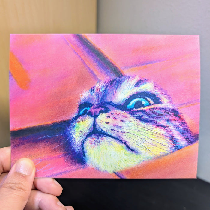 Close Encounters Collection - "If I Fits" Greeting Card - Blank Card with a Funny Cat Squeezing Out of a Box (Limited Quantities)