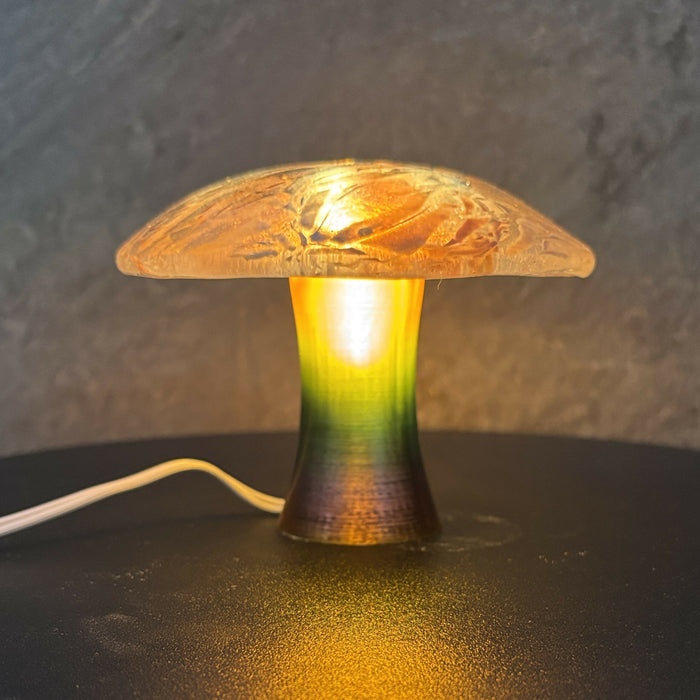 Fused Glass Mushroom Light - Aventurine Blue, Cobalt Blue, Plum