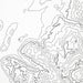 Close look at topographic map art of Jackson Hole, Wyoming. Clean lines give it a modern and minimalist style.