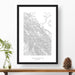 Jasper National Park topographic map poster, 24 inches by 36 inches, in a vertical orientation, with a black solid wood ready-to-hang frame.