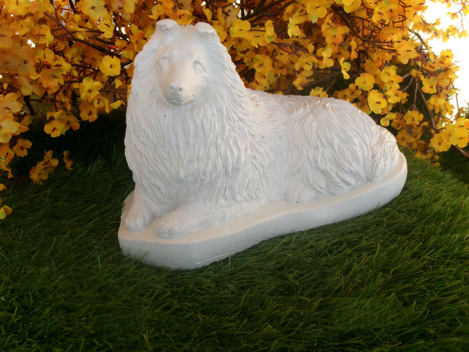 Concrete Sheltie Shetland Sheepdog statue figurine garden decor pet loss memorial Sheltie lovers gift Various Finishes