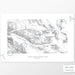 Map wall decor of Joshua Tree National Park with modern map art in black and white.