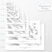 Available sizes for Joshua Tree National Park topographic maps. 5x7, 8x10, 11x14, 16x20, 18x24, 24x36, and 27x40 posters shown. as black and white prints on a gray background.