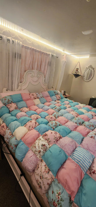 Spring puff quilt