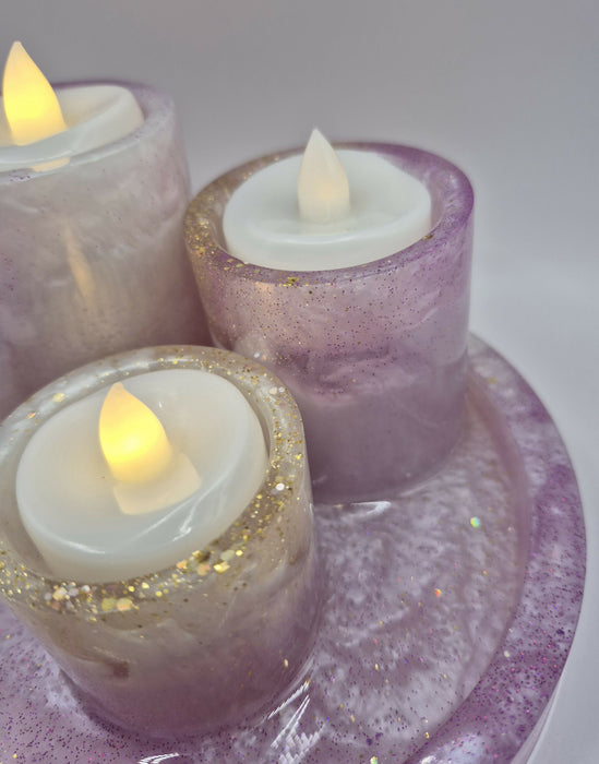 Purple Tealight Trio