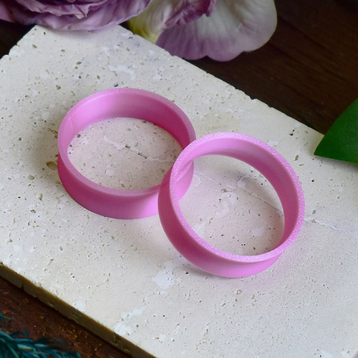 Ear Tunnels 10-100mm Satin Pink | Pair | Ultra Light Thin-wall Ear Plugs | Gauge Earrings | Gauged Plugs