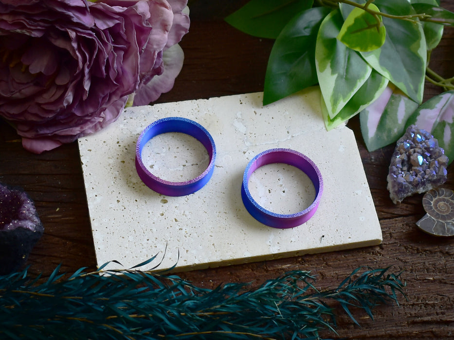 Ear Tunnels 10-100mm Blue Magenta | Pair | Ultra Light Thin-wall Ear Plugs | Gauge Earrings | Gauged Plugs