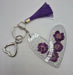 Purple Flower Heart Keychain