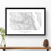 Kings Canyon National Park topographic map art poster with black frame.