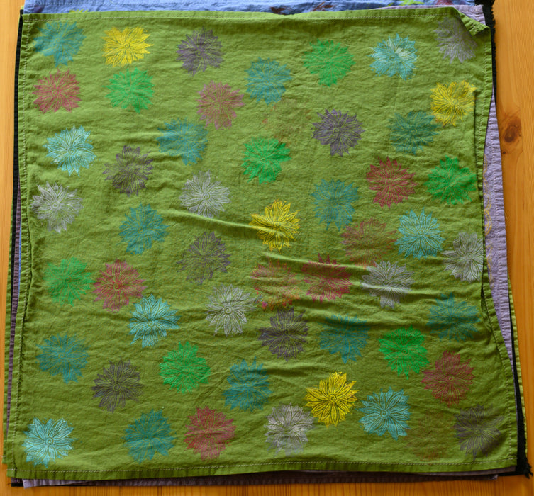 Multi-flowers on grass green