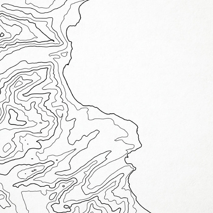 Close up of Lake Tahoe, California decorative map.
