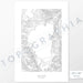 Lake Tahoe, California poster with black and white contour lines to represent topography