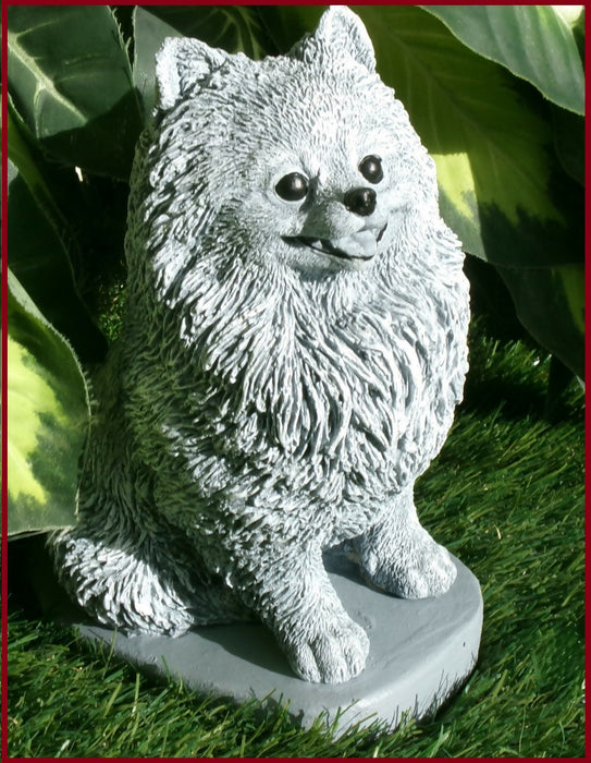 Concrete Pomeranian Statue, Garden Decor, Memory Garden, Various finishes Pet Gave MARKER OR Gift for any reason