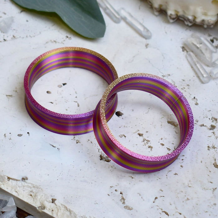 Ear Tunnels 10-100mm Twisted Pink | Pair |Ultra Light Thin-wall Ear Plugs | Gauge Earrings | Gauged Plugs