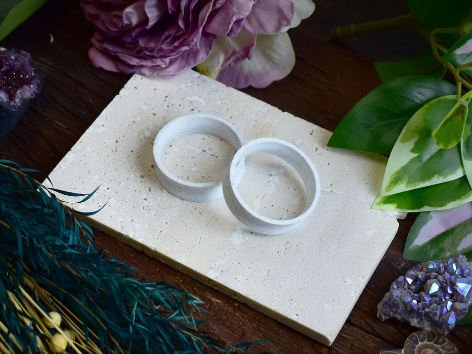Ear Tunnels 10-100mm White Marble | Pair |Ultra Light Thin-wall Ear Plugs | Gauge Earrings | Gauged Plugs