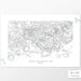 Example topographic map print of Mammoth Cave National Park. Art uses horizontal orientation. Print shows landscape of the area using contour lines. On the artwork is a title and concise info of location and elevation.