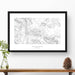 Mammoth Mountian Ski Resort, California topographic map art poster with black frame.