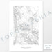 Example art map print of Mammoth Mountain Ski Resort, California. Art uses verticle orientation. Print shows landscape of the area using elevation data. On the artwork is a title and concise info of location and elevation. Custom map decor