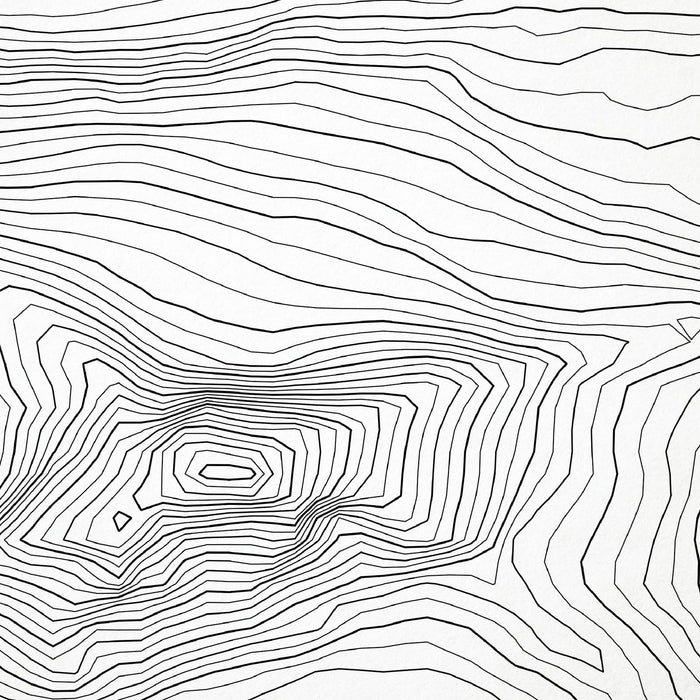 Close-up of contour lines that represent topography on the map poster of the Matterhorn, Switzerland.