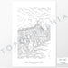 Mesa Verde National Park poster with black and white contour lines to represent topography