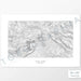 Mountain wall decor of Mount Baker, Washington with modern map art in black and white.